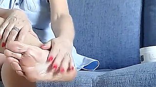 Auntie Taking Care of Her Tired Feets