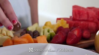 PASSION-HD Mid morning fruit snack fuck with flexible Lucy Doll