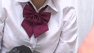 Over-the-knee Boots. Sweaty Pantyhose Worn as Spit-drenched Gloves. Arisu Otsu in School Uniform. POV Foot Fetish JOI