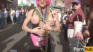 Busty college coeds flash their curves in the great outdoors