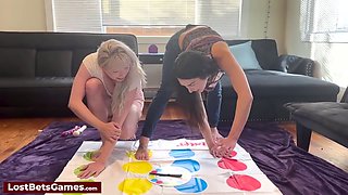 Two Horny Lesbians Playing A Twister Game Before Inserting Sex Toys