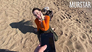 The Bitch Was Excited by an Interactive Toy and Sucked on the Beach  Murstar