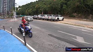 Big round ass Thai GF motobike ride and hardcore fuck at home