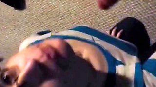 Sexy MILF in Glasses Sucks and Fucks - Amateur Brunette Blow