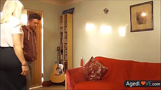 AGEDLOVE Cheeky Mature Holly Seduces Handy Stud Cheffie Shot