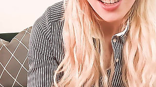 POV Slutty Secretary Jerks You Until Mega Cumshot