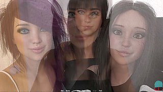 Big boobed cartoon character in a POV visual novel adventure