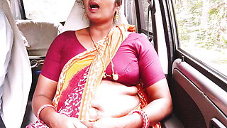 Telugu step mom car sex long drive for sex with step son, telugu dirty talks.