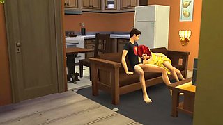 StepSon Fucks Hot Redhead StepMom First Time - Amateur MILF Sex