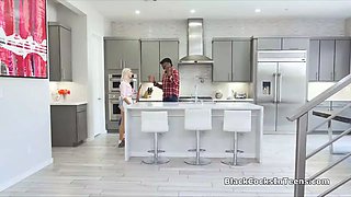 Big black cocking blonde teen housekeeper