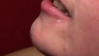 Blonde in Red Lingerie Glory Hole Plays, Gets Fucked, Eats Load of Cums and Finishes with Pissing in a Bucket