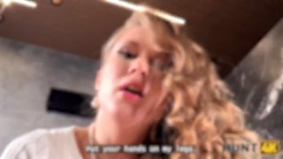 Hunt4k. crazy female is flashing her Natural Tits on the street and cheating on her bf