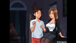 Teacher Gets Her Tits Sucked and Her Pussy Banged by a Young Cock