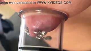 Pierced Nipples Strong Sucking by Strong Plump