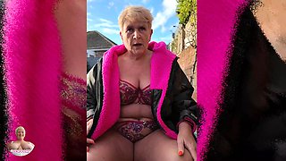UK Joolz - Outdoors in a Coat and Underwear