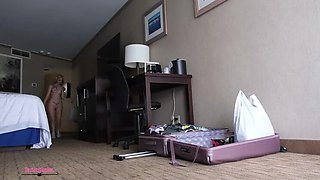 Blonde Petite Kat Packing Bags & Showing Skinny Pussy In 4K Vlog