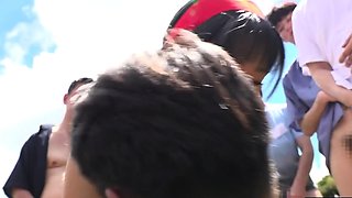 Nagisa Mitsuki Gets Massive Bukkake Gang