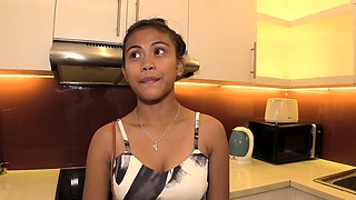 Adorable Filipina teen maid creampied by her boss