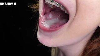 The sexy Scarlet Skies swallowed a load of cum through the gloryhole.