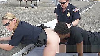 MILF white cop fucked by black suspect on a roof