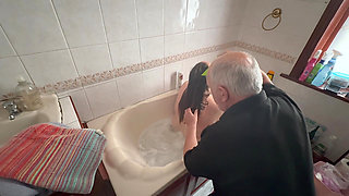 Part 1 When Satana's Butler Bathes and Massages Domina Satana