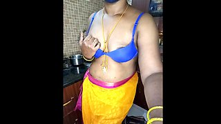 Hot Tamil Mallu Aunty Open Blouse Nude Boobs Tightness Massage Puffy Nipples Press Novel Showing Dirty Talks