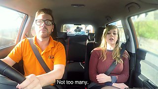 Fake Driving School 34F Boobs Bouncing in driving lesson