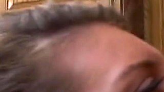 Hot brunette girlfriend fucks and sucks huge black cock in the kitchen