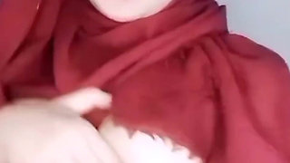 Long Time No See with My Girlfriend Hijab Big Natural Breasts Horny Plug Pussy