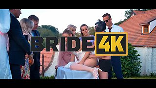 BRIDE4K. Blonde bride with natural tits enjoyed a good fuck on her kinky wedding