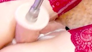 Fucking a Creamy Pussy with a Big Dildo