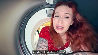 Stepmom Stuck in Washer Gets Fucked Hard by Stepson - Creampie Finish