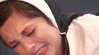 Sultry nun given big cock and joined by submissive stepmom