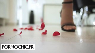 Silicone tits trailer with pure Shalina Devine from PORNOCHIC