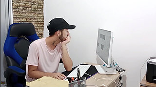Fucking My Stepbrother's Girlfriend in the Office - Porn in Spanish