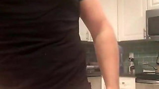 hot bearded man cums in the kitchen