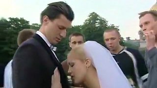 Bride Sluts - New Bride Celebrating Gets Gang Banged in Public Park