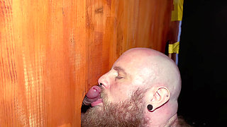 Gloryhole Fun. Bearded Master Fucking Fellball