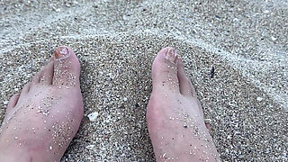 Beach Day Rub My Big Sexy Feet in the Sand