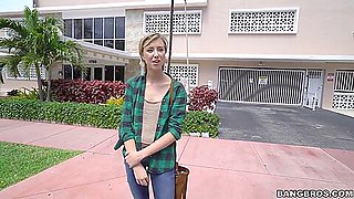 Van Blowjob & Upside Down Fuck For Sweet Slender Teenie Haley Reed