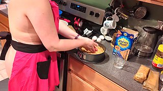 Nude Hot Wife Holiday Baking Teasing Locked up Cuck