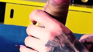 POV Stepsister Handjob - Draining It All