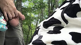 In the Fall Leaves He Bends This Fat Ho Over That Big Tree