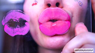 Sticky Messy Pinky Lipgloss Kisses and Spit Fetish