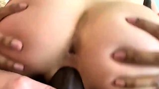 slim blonde dolls work around black rod