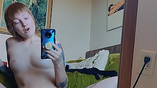Lovely Amateur teen brunette masturbating outdoor