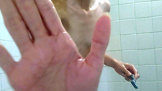 Taking a bath look at my hairy vagina