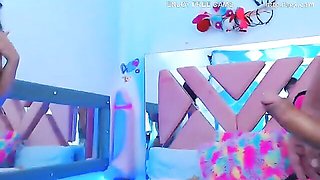 A young nerdy brunette in glasses is enjoying jumping on a big dick