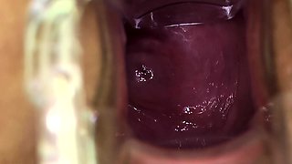 Hot brunette close up pussy masturbation on cam