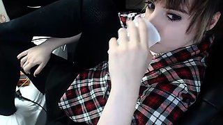 Blonde tight pussy babe has solo toy fun